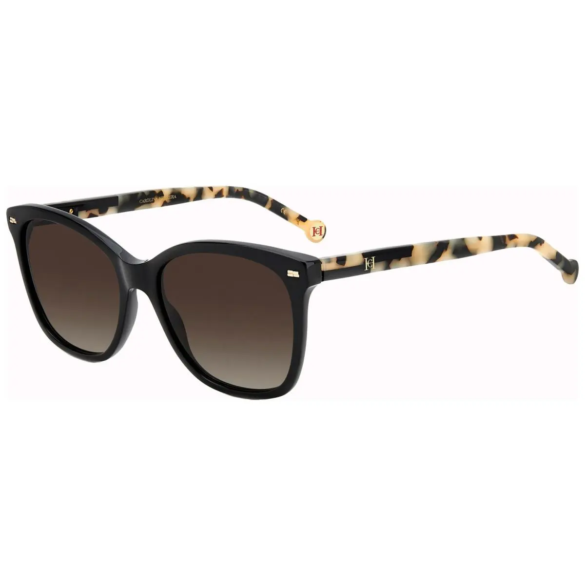 Carolina Herrera Women`s Black Cat Eye Sunglasses w/ Flex Hinges - 0137S 0WR7 HA