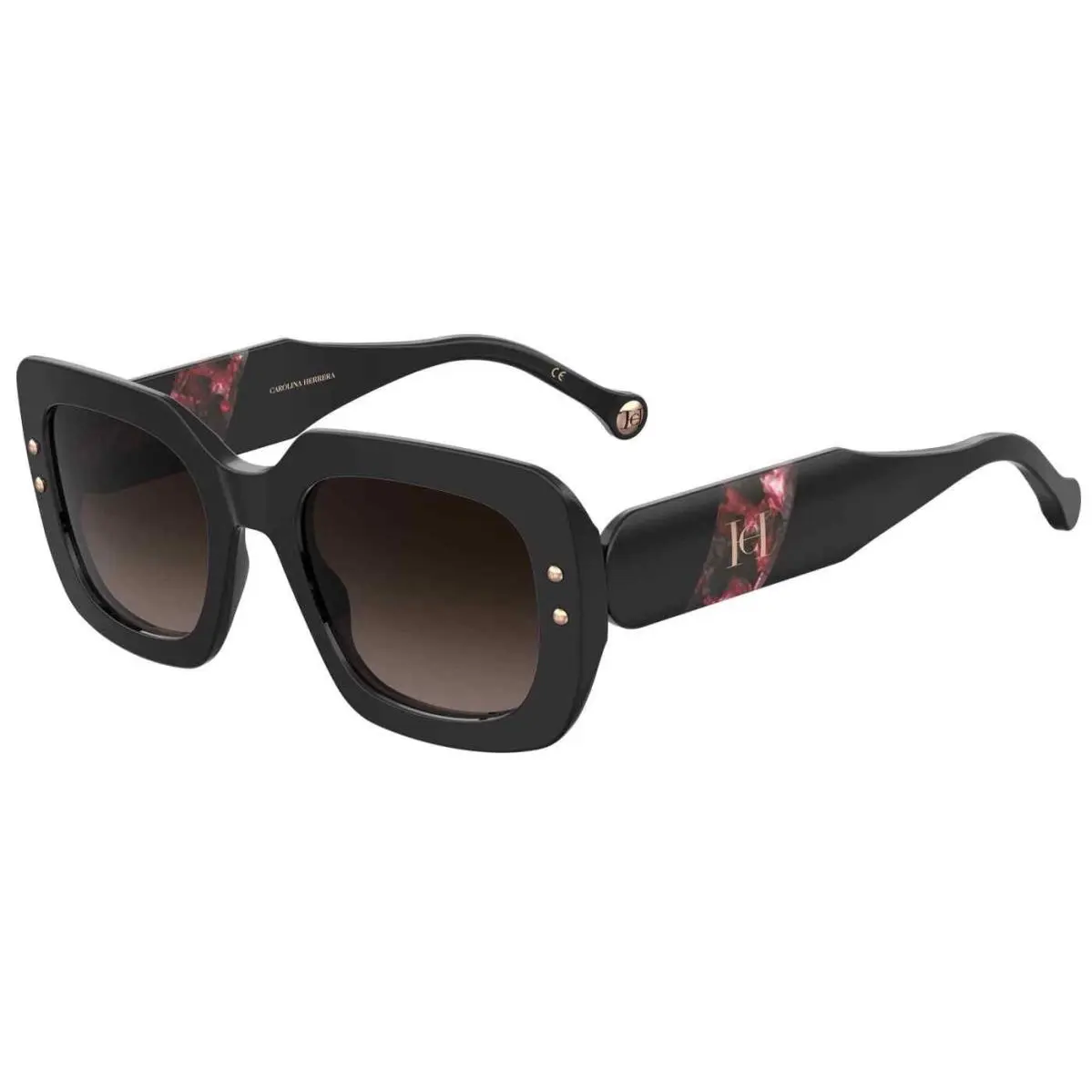 Carolina Herrera Women`s 52 mm Black Burgundy Sunglasses HER0186-S-GUU-52