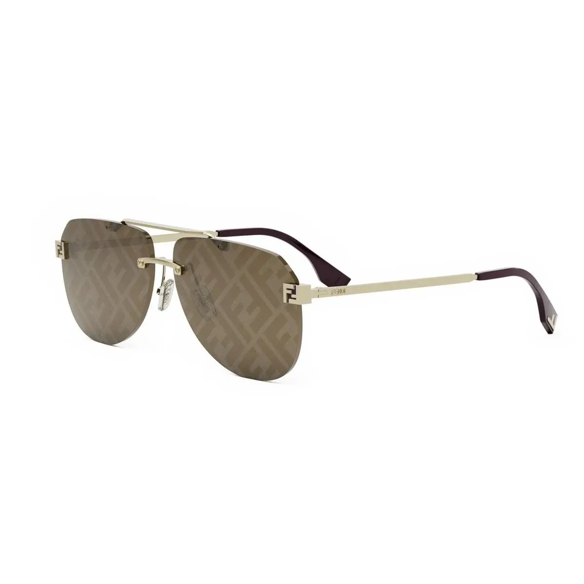 FE40115U-6132G Sunglasses Gold Brown 61mm Missing by Fendi