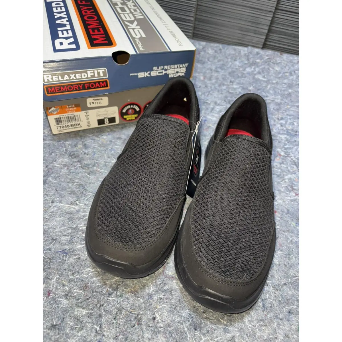 Skechers Work Men`s Size 8 Flex Advantage Slip Resistant Black