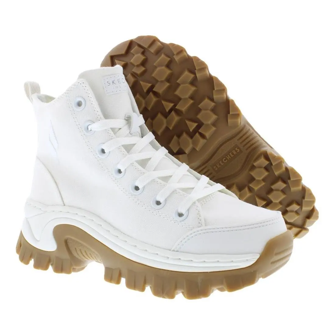 Skechers Street Blox Fashion Shaker Boot Womens Shoes Size 6 Color: White