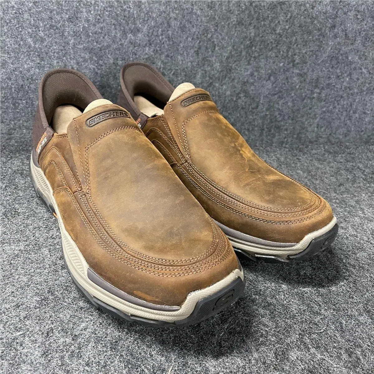 Skechers Slip-ins Respected Elgin Moc Toe Shoe Men`s Size US 13 Xwide