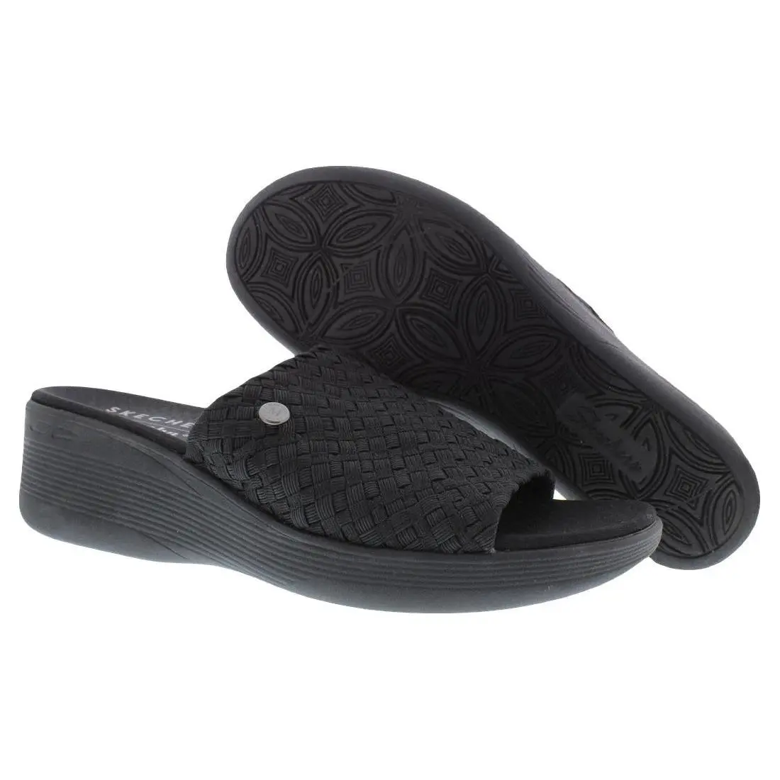 Skechers Pier Lite Bamboo Slide Womens Shoes Size 10 Color: Black