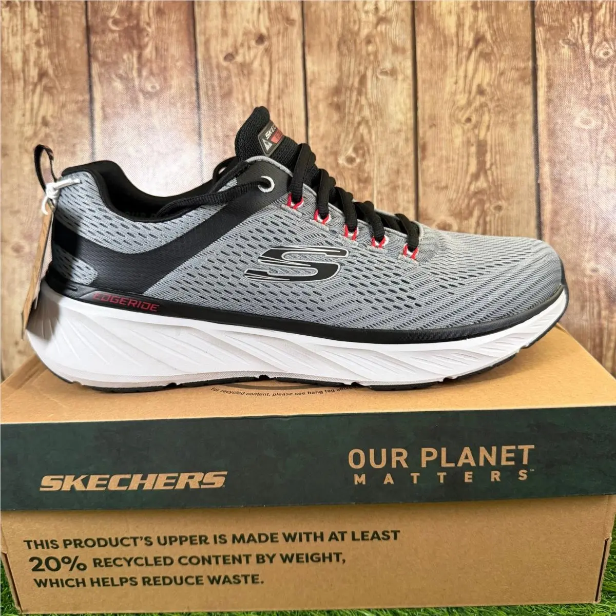 Skechers Edgeride Contention Sneaker Mens Size 9 Charcoal Black Relaxed Fit