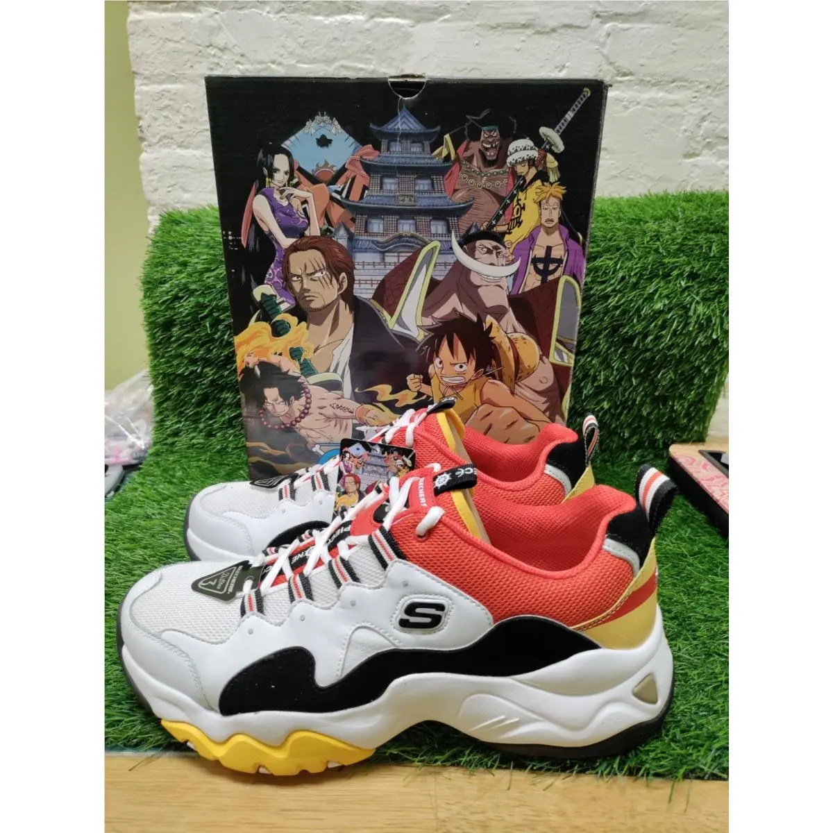 Skechers X D`lites One Piece Black Red Yellow Shoes Mens Sneakers Size 11