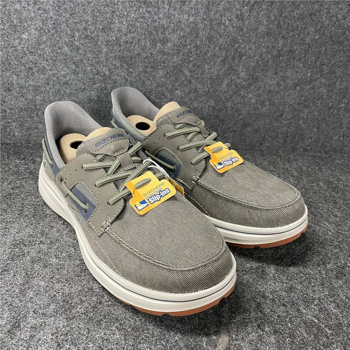 Skechers Troutt Davey Moc Toe Shoe Men`s Size US 10 Gray