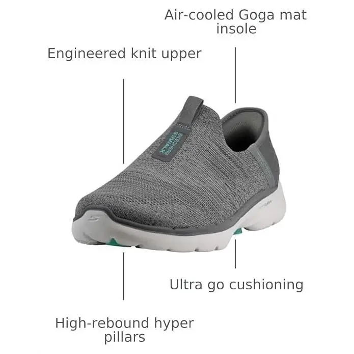 Skechers shoes - Skechers Go Walk 6-Fabulous - Walk - Gray 4
