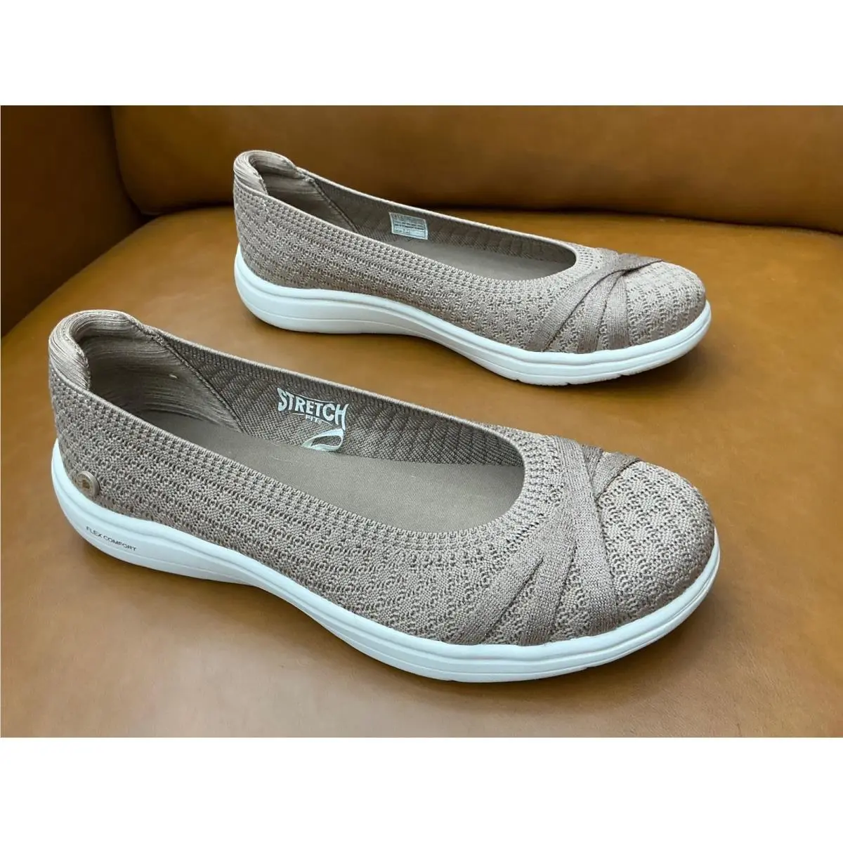 Skechers On-the-go Flex Ashore Flats Womens 8 Brown Knit Slip On 138521
