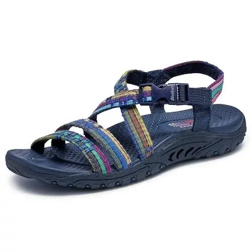 41113 Skechers Rehabilitation Women`s Cotton Shoes Navy - 41113-NVMT-11