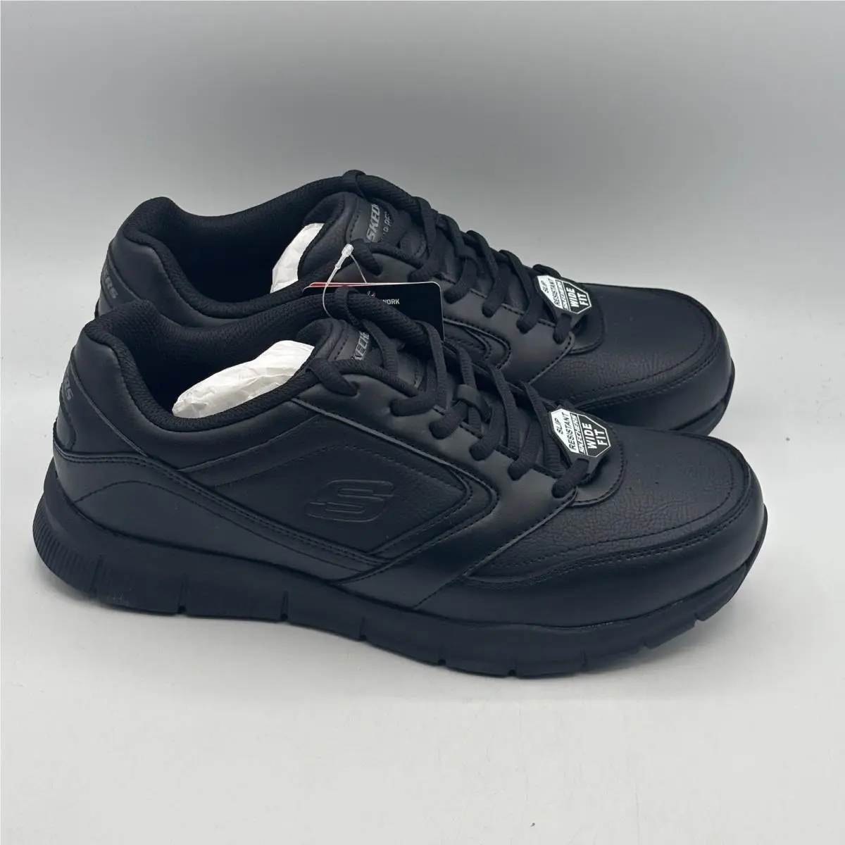 Skechers Nampa Wyola Shoes Women Size 10 Black Black Work 77235EW/BLK