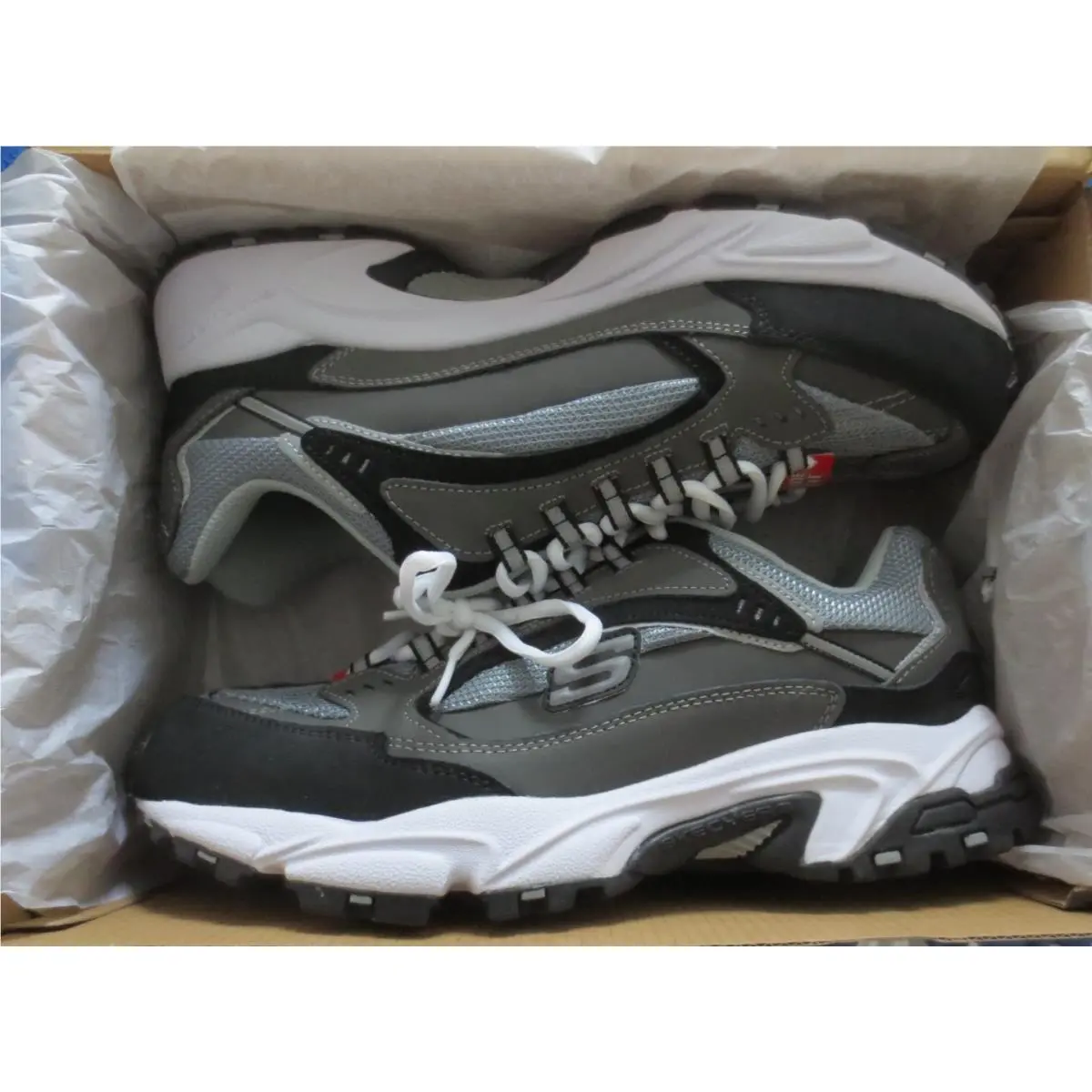 Skechers Sport Men`s Stamina Nuovo Sneaker Charcoal/black Size 11.5 Wide