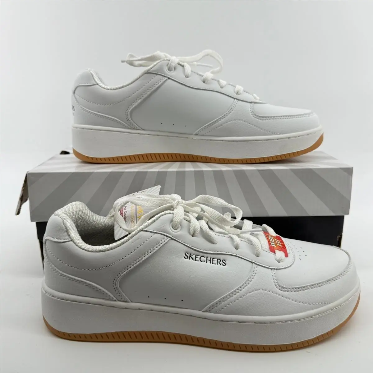 Skechers Sport Court 2.0 Rayde Sneakers Men 8 Wide White 254011W Shoe