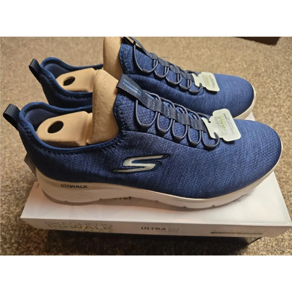 Skechers Go Walk Flex Ultra Slip-on Men 12 Wide Navy Blue Sneakers