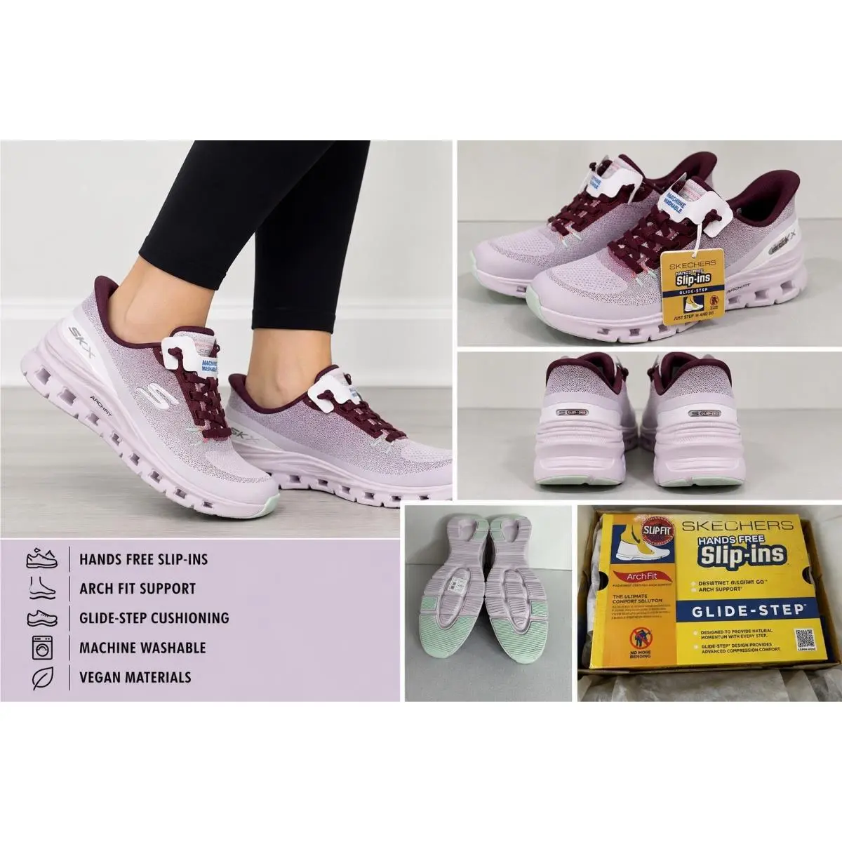 Skechers Hands Free Slip-ins Arch Fit Glide-step Pro Lavender 150730 Lvmt 6.5
