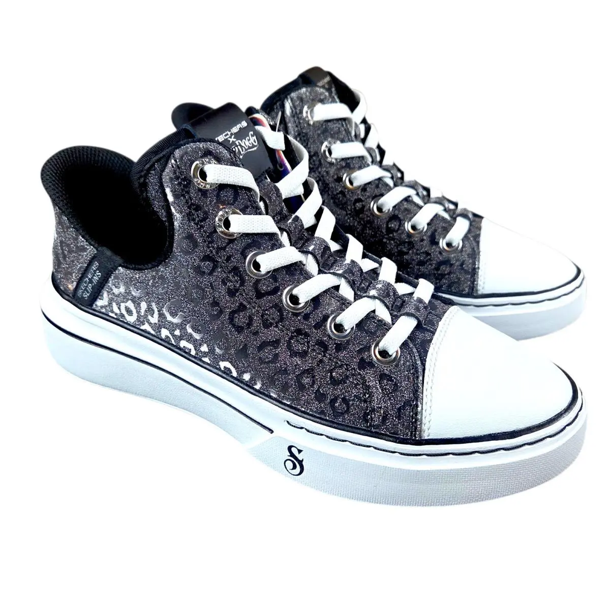 Skechers x Snoop Dogg Snoop One-disco Ocelot Sneakers Black White Womens 7.5 - Black
