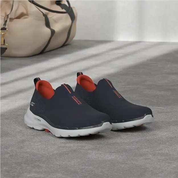 Skechers shoes - Skechers Go Walk 6 Stretch - navy and orange 1