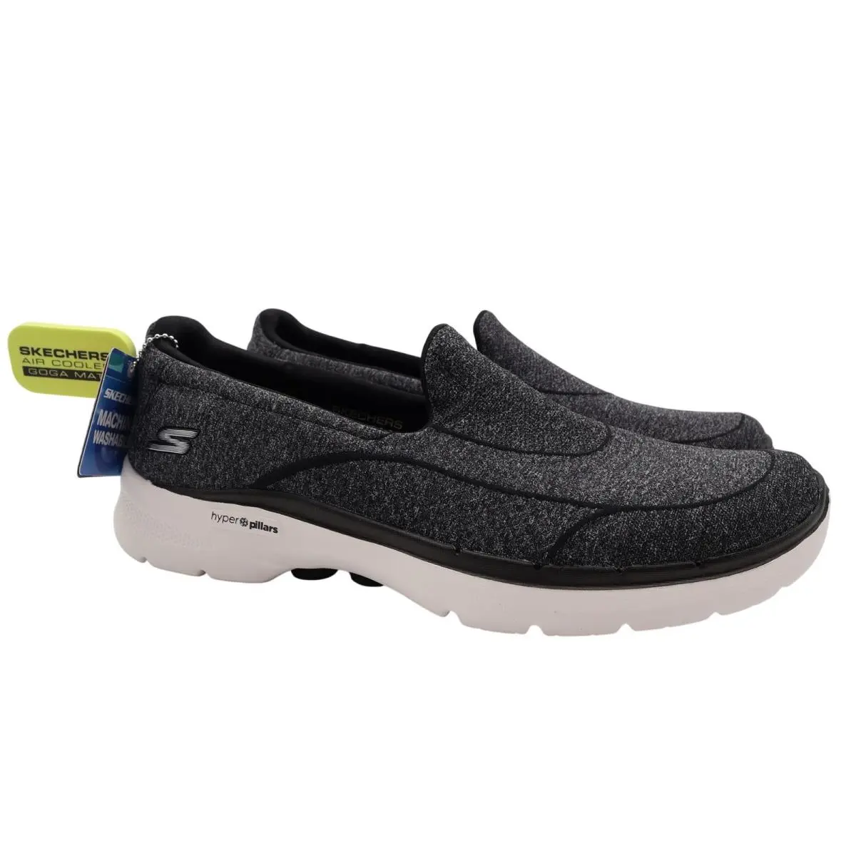 Skechers Go Walk 6 Carice Sneakers Womens 10 Black White Textile Slip On Walking