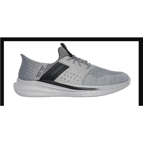 Skechers Slade Ocon Men 10 Gray Relaxed Fit Sneaker Hands Free Slip Ins 210811