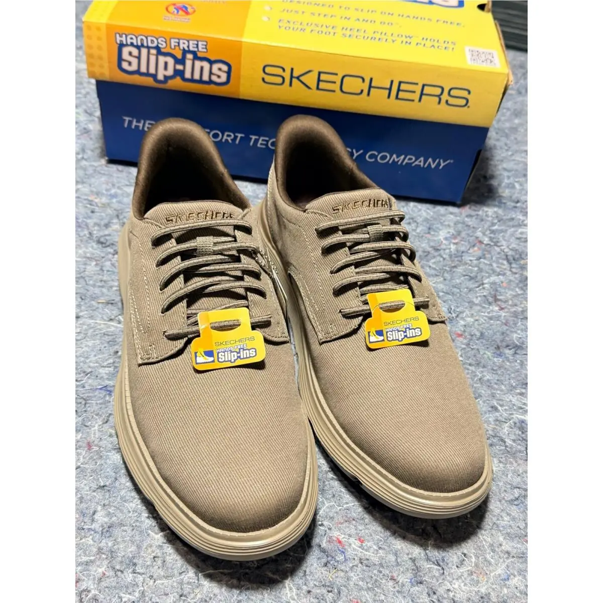 Skechers Hands Free Slip Ins Mens Size 11 Dark Taupe Air Cooled Memory Foam