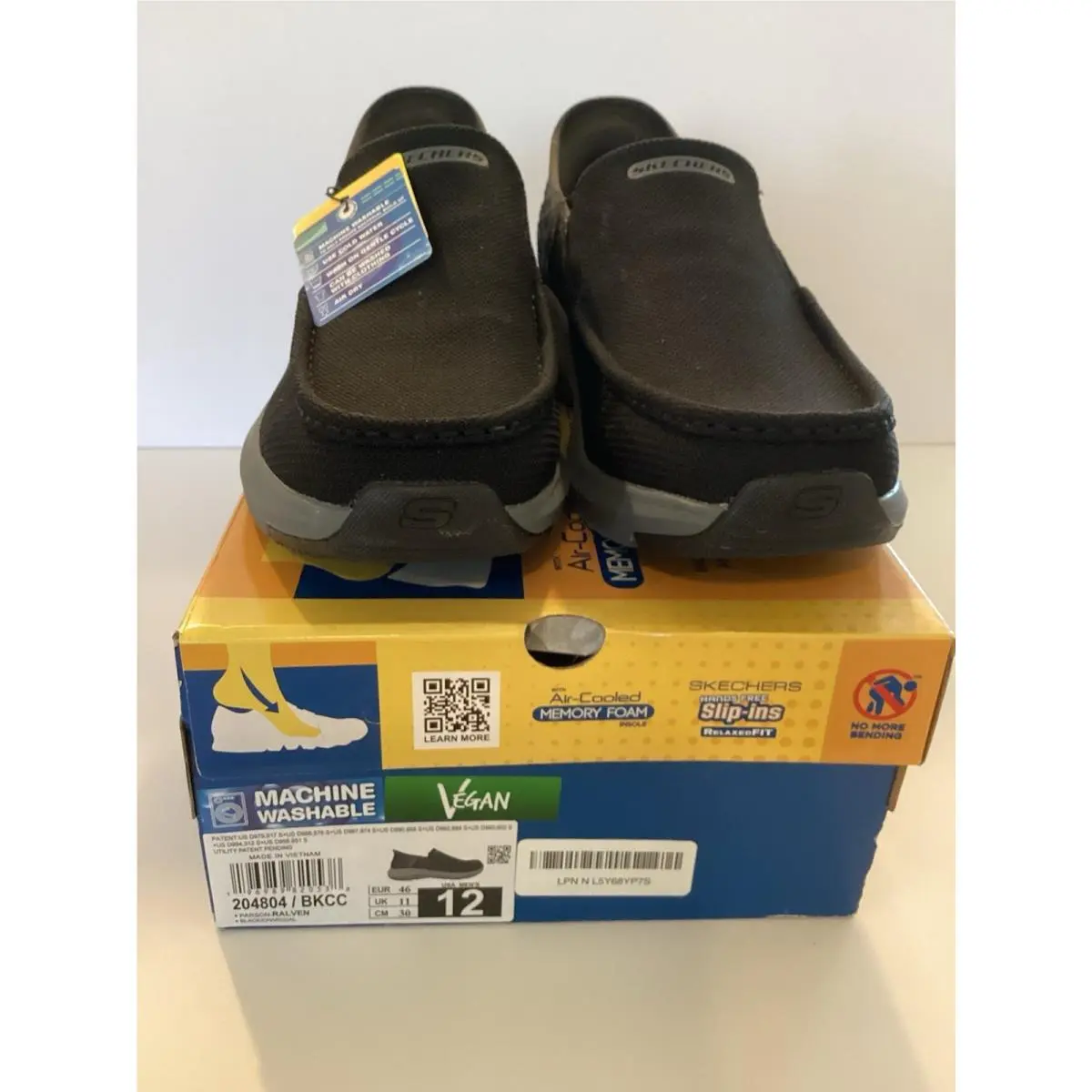 Men’s Skechers Slip Ins Shoes Size 12 Black/charcoal Hands Free Goga Mat Arch