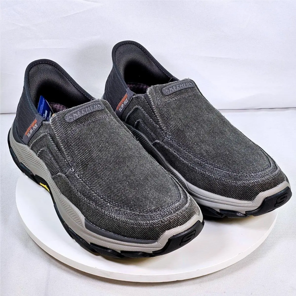 Skechers Garner Newick Hands Free Slip-ins Relaxed Fit Garner Ick Gray Shoes Mens 9
