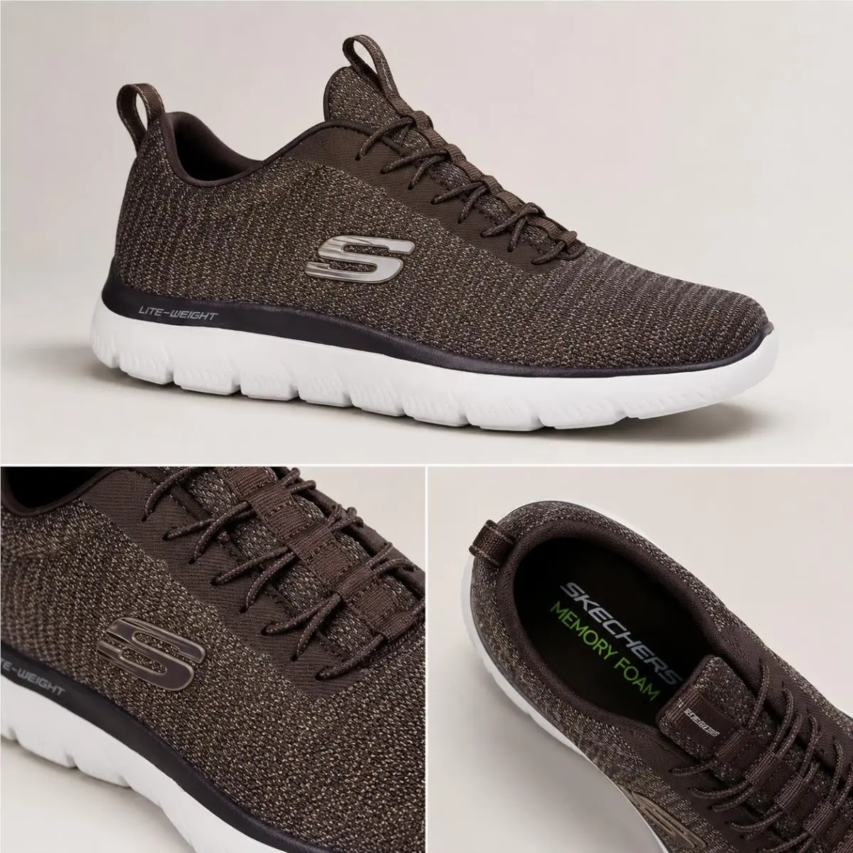Skechers Summits Sorenz Wide Mens 12 Brown Black Memory Foam Slip On Sneakers