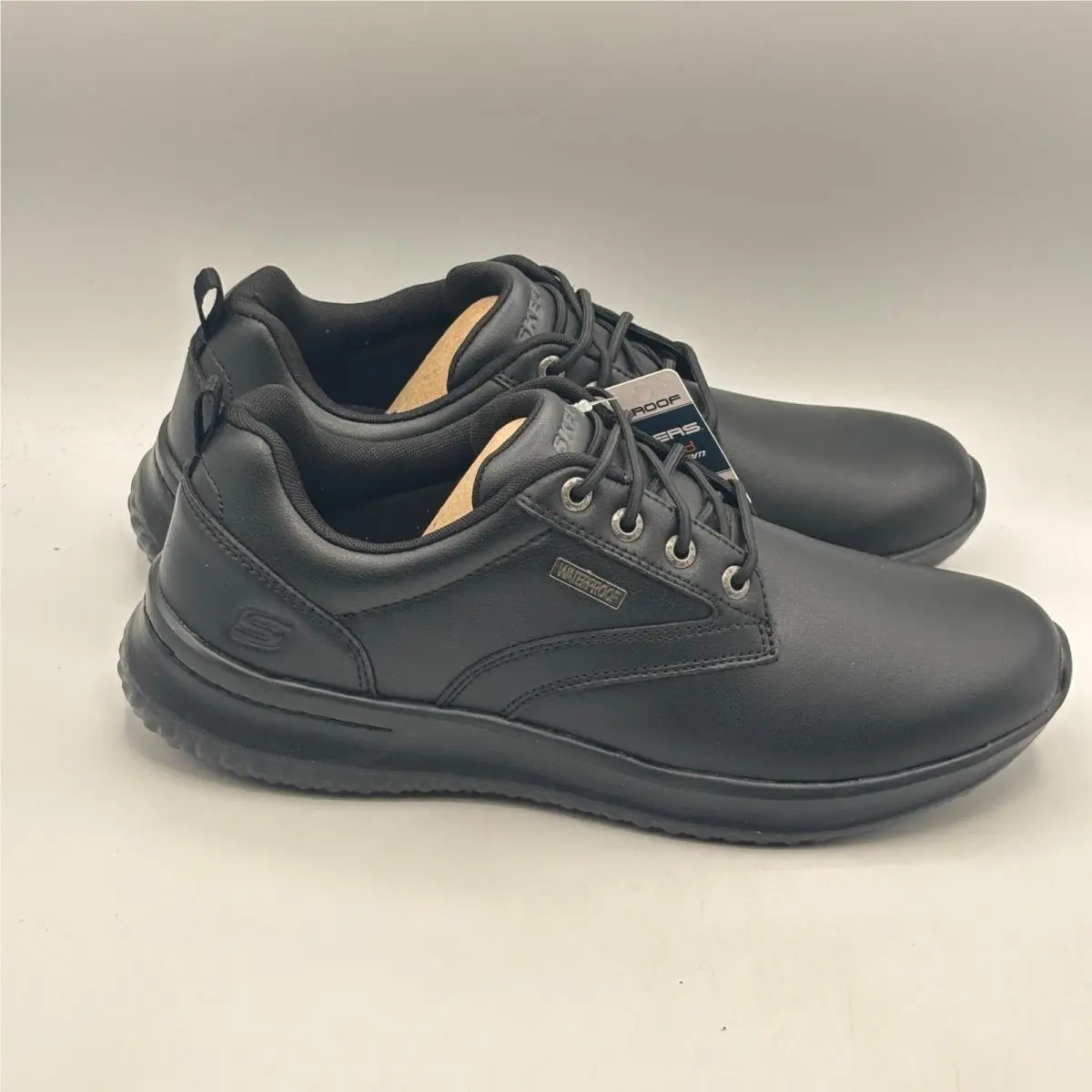 Skechers Delson-antigo Shoes Men Size 11 Black Black Waterproof 65693/BBK