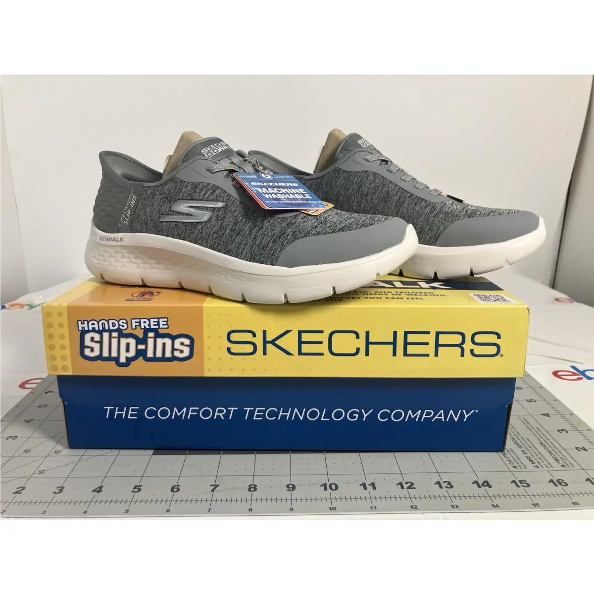 Skechers GO Walk Flex Slip In’s Womens 7.5 Wide Grey Memory Foam