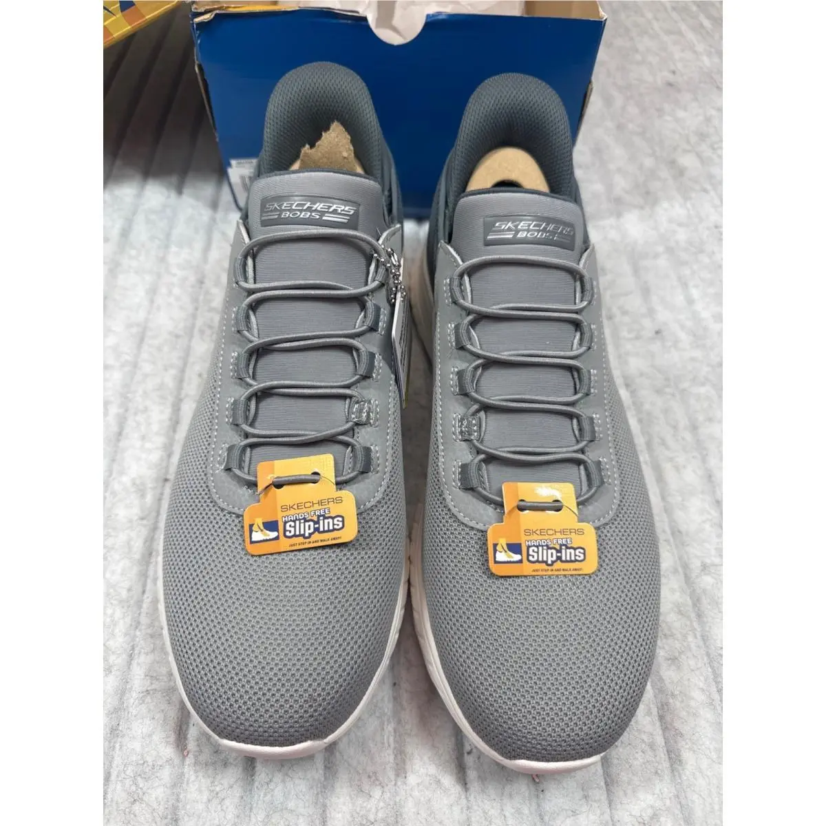 Skechers Mens Slip-ins Bobs Squad Chaos Tough Walk Gray Sneaker 118303 Size 11.5