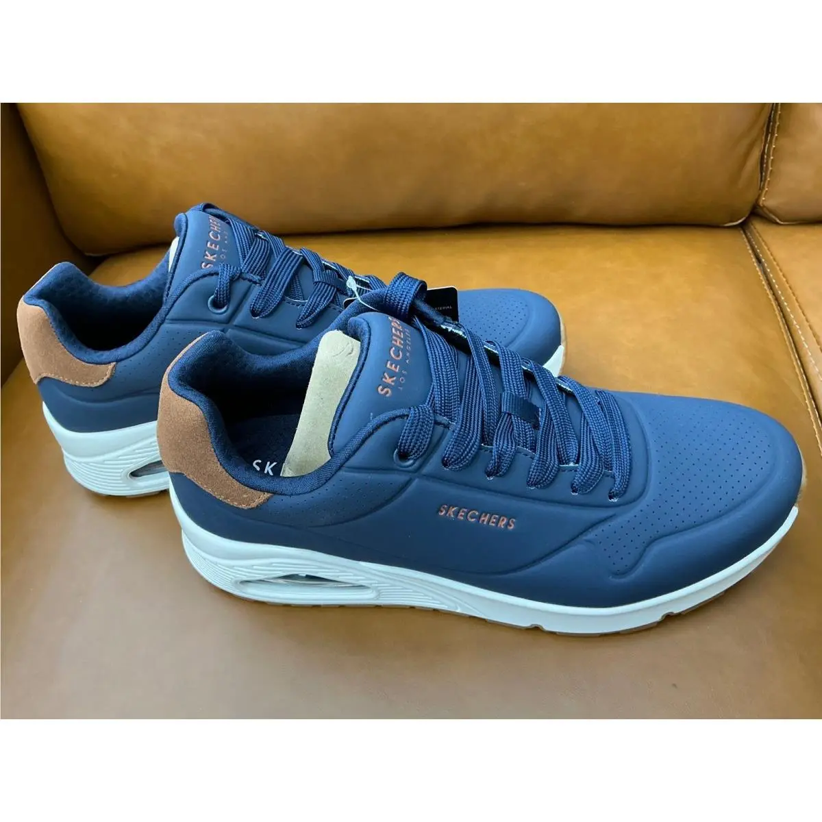 Skechers Uno Stand On Air Shoes Mens 8.5 Navy Blue Street Sneakers 52458