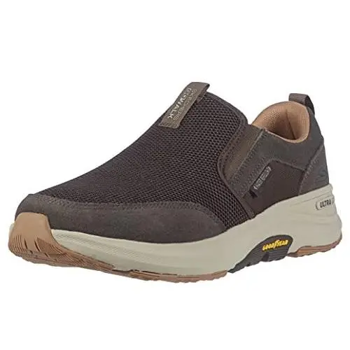 On Trail Hiking Shoes Brown 11.5 - Skechers Men`s Go Walk Outdoor Athletic Slip