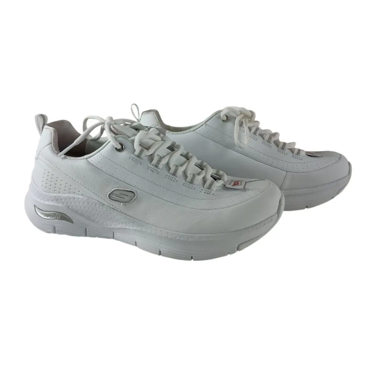 Skechers Arch Fit Citi Drive White/silver Women`s Sz. 8.5 Sneakers Shoes