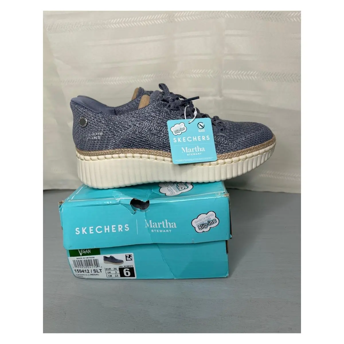 Skechers Hands Free Slip-ins Martha Stewart Wilshire Blvd Regal Slate Sz 6