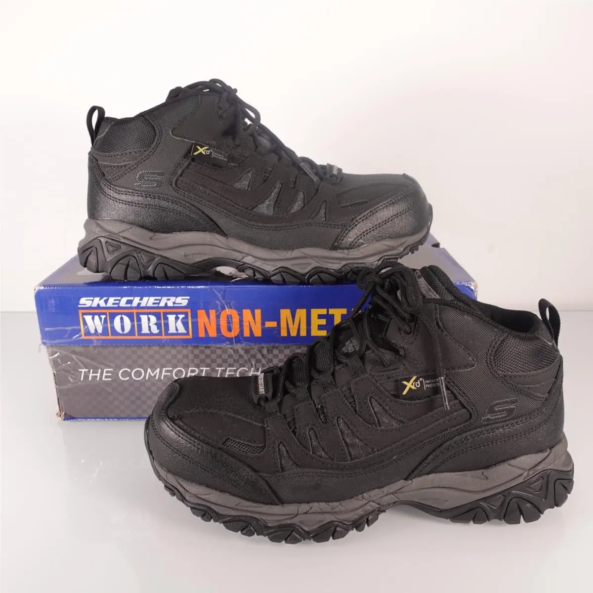 Skechers Work Men`s Holdredge Thorem Composite Toe Sneaker Shoe Black Size 8.5 W