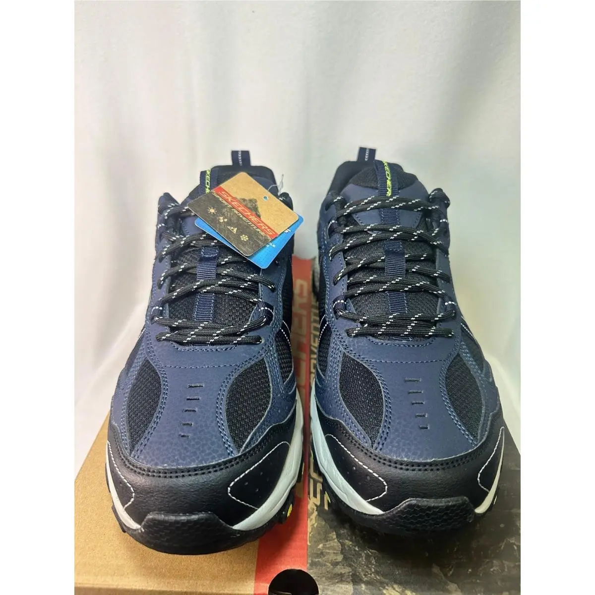 Skechers Mens Stamina At-upper Stitch Navy Black Trail Sneakers 237527/NVBK 11.5
