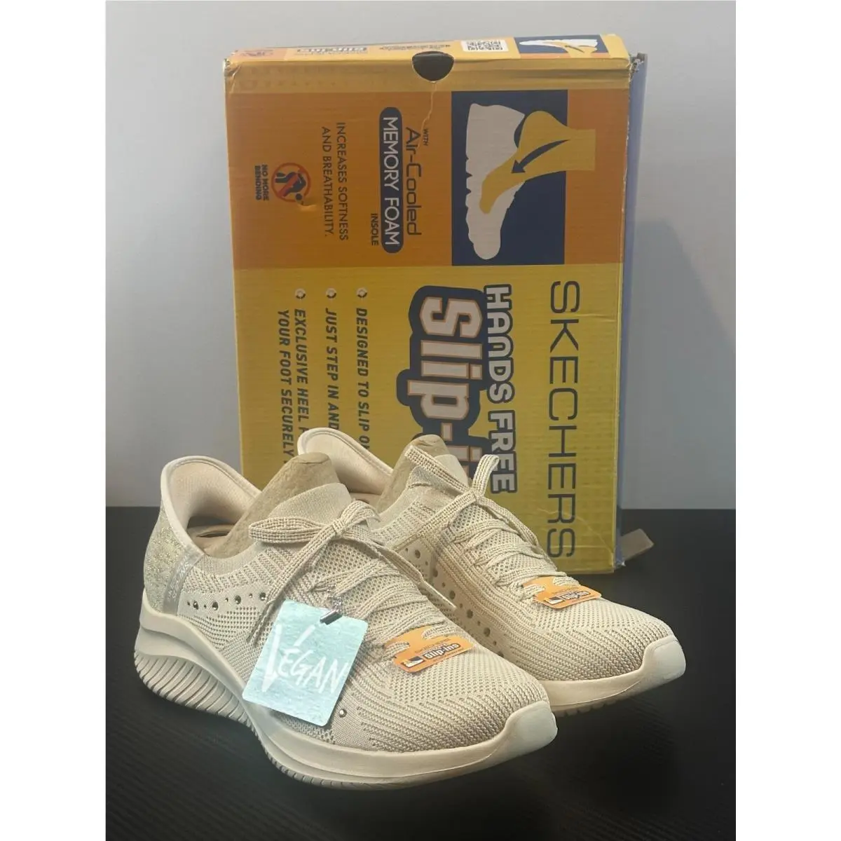 Skechers Women`s US 9 Ultra Flex 3.0 Summer Stripe Taupe Shoes 150184/TPE