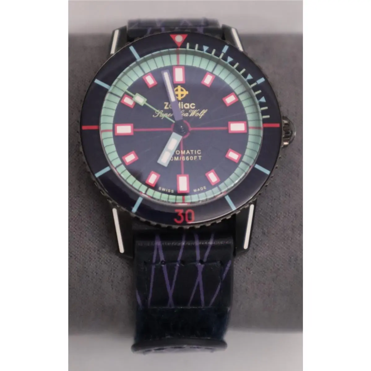 Zodiac ZO9306 Super Sea Wolf Laser Tag Edition Diver Automatic Mens Watch 18780B