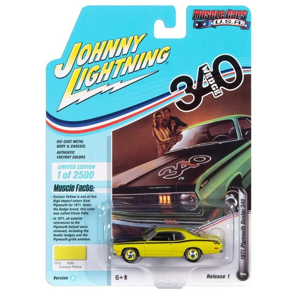 Johnny Lightning JLMC022 Muscle Car Ver A 1971 Plymouth Duster 340 Yellow