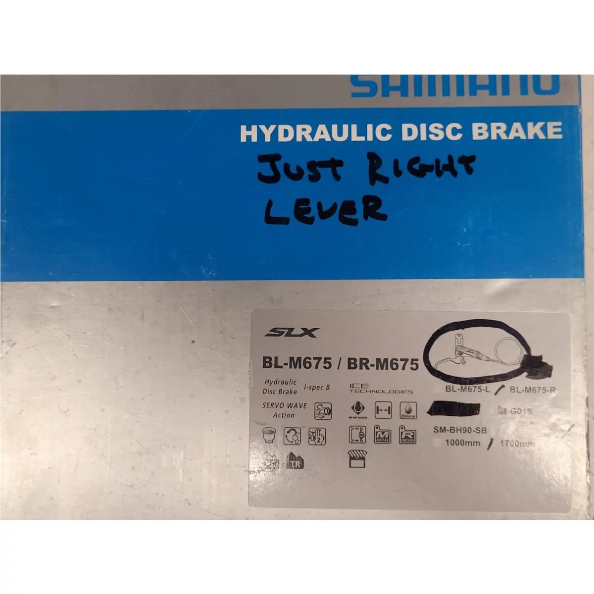Shimano Slx BR-M675-B Right/rear 22.2mm Mtb Hydraulic Brake Lever and Hose