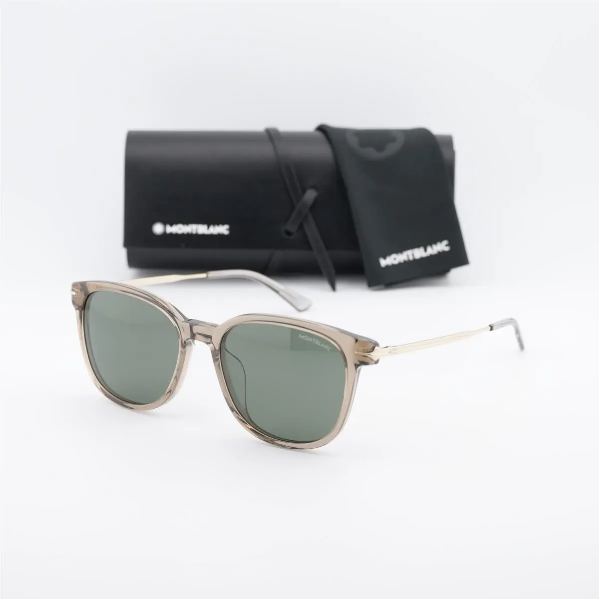 MB0304SA 004 Light Brown/gold/grey 55-18-145 Sunglasses by Montblanc