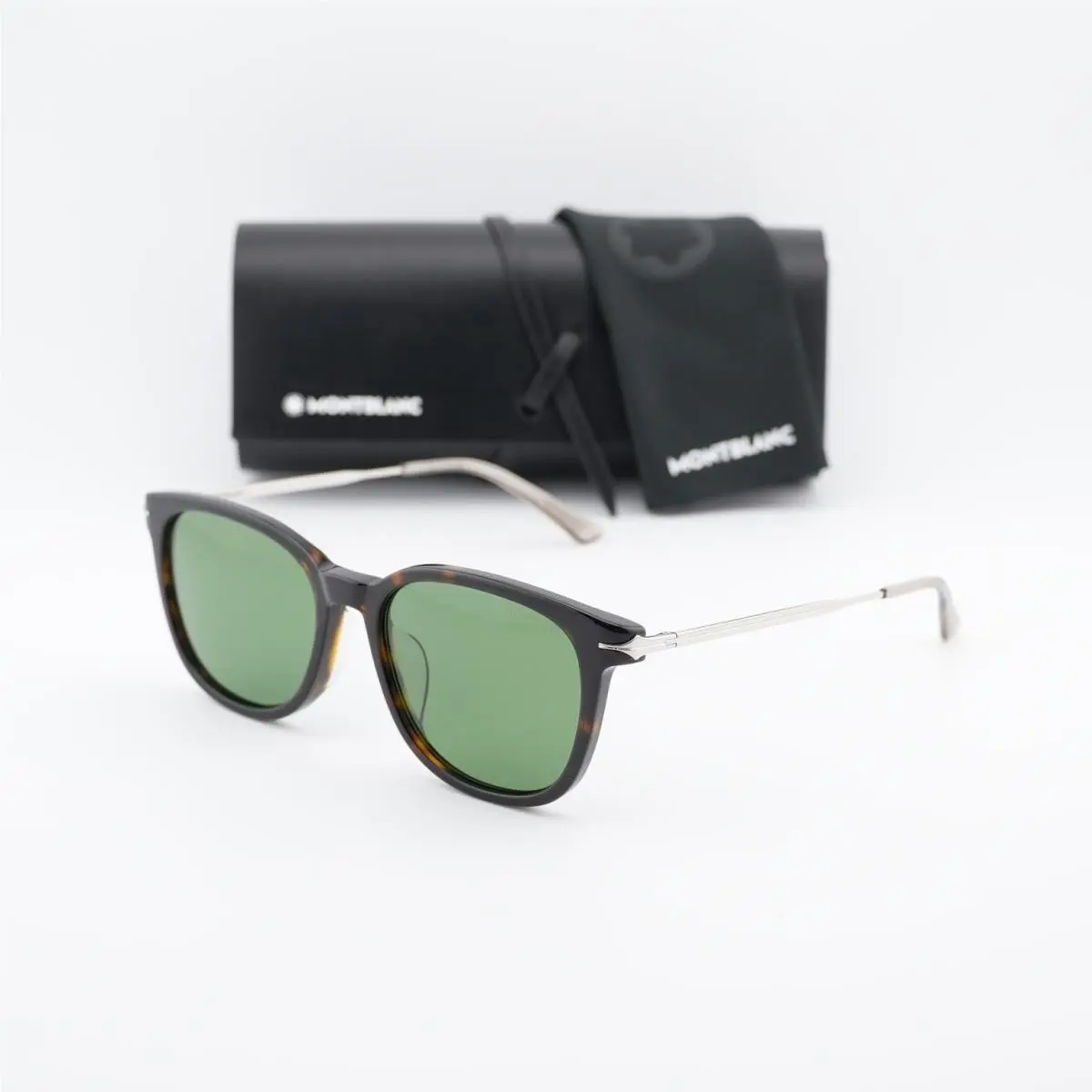 Montblanc MB0304SA 002 Havana/silver/green 55-18-145 Sunglasses