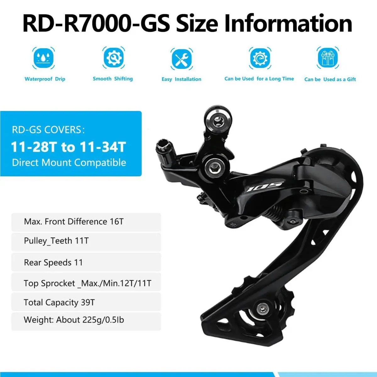 Shimano  - RD-R7000-GS - RD-R7000 - Black 3