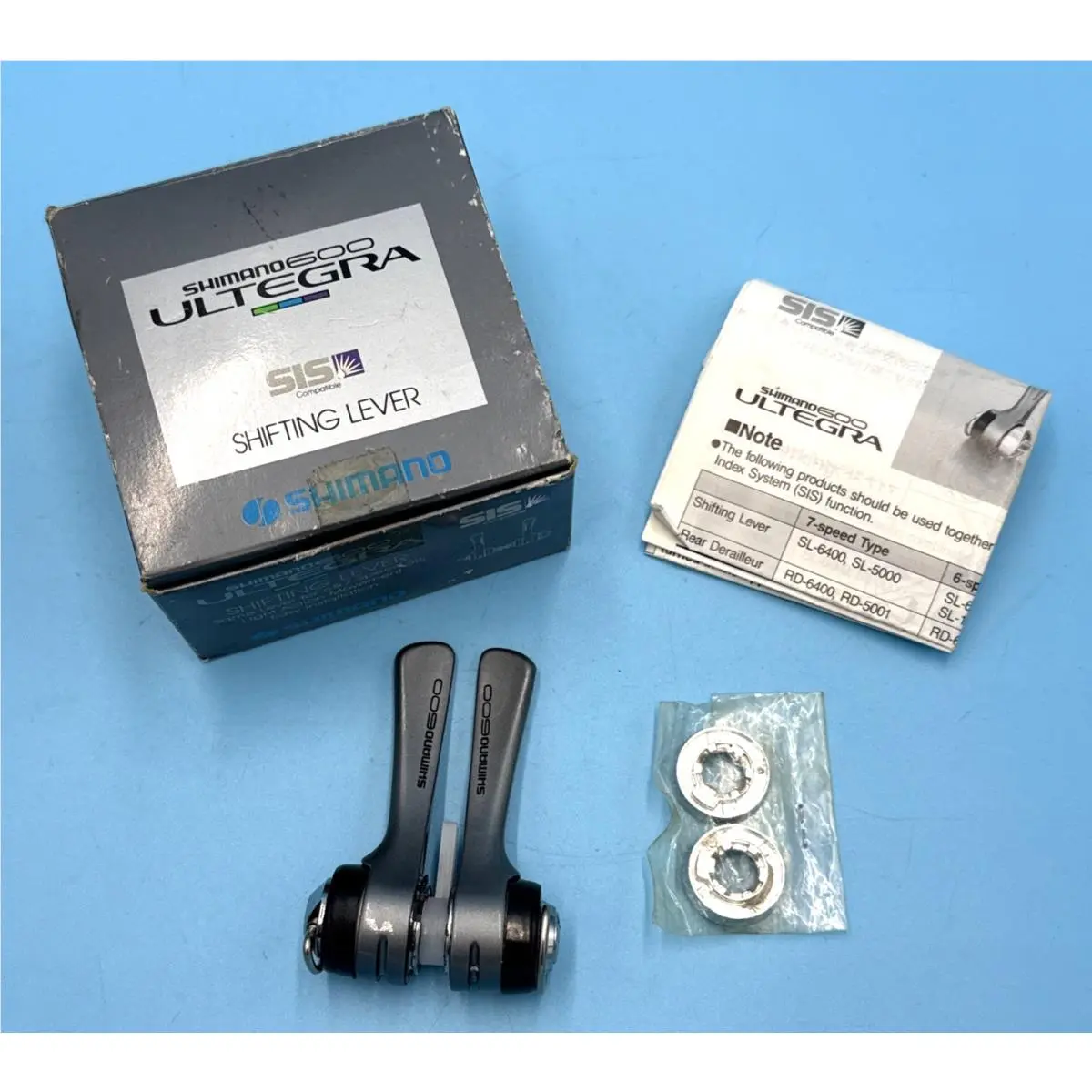 Shimano Ultegra 600 Tri-color SL-6400 6/7-Speed Down Tube Shifters Nos