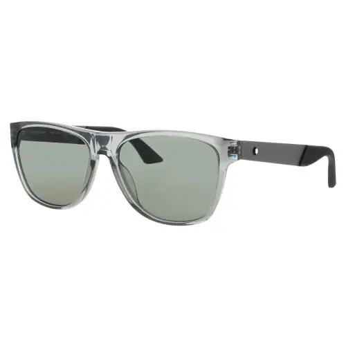 Men`s Transparent Grey Square Green Lens - MB0298S 003 56 by Montblanc