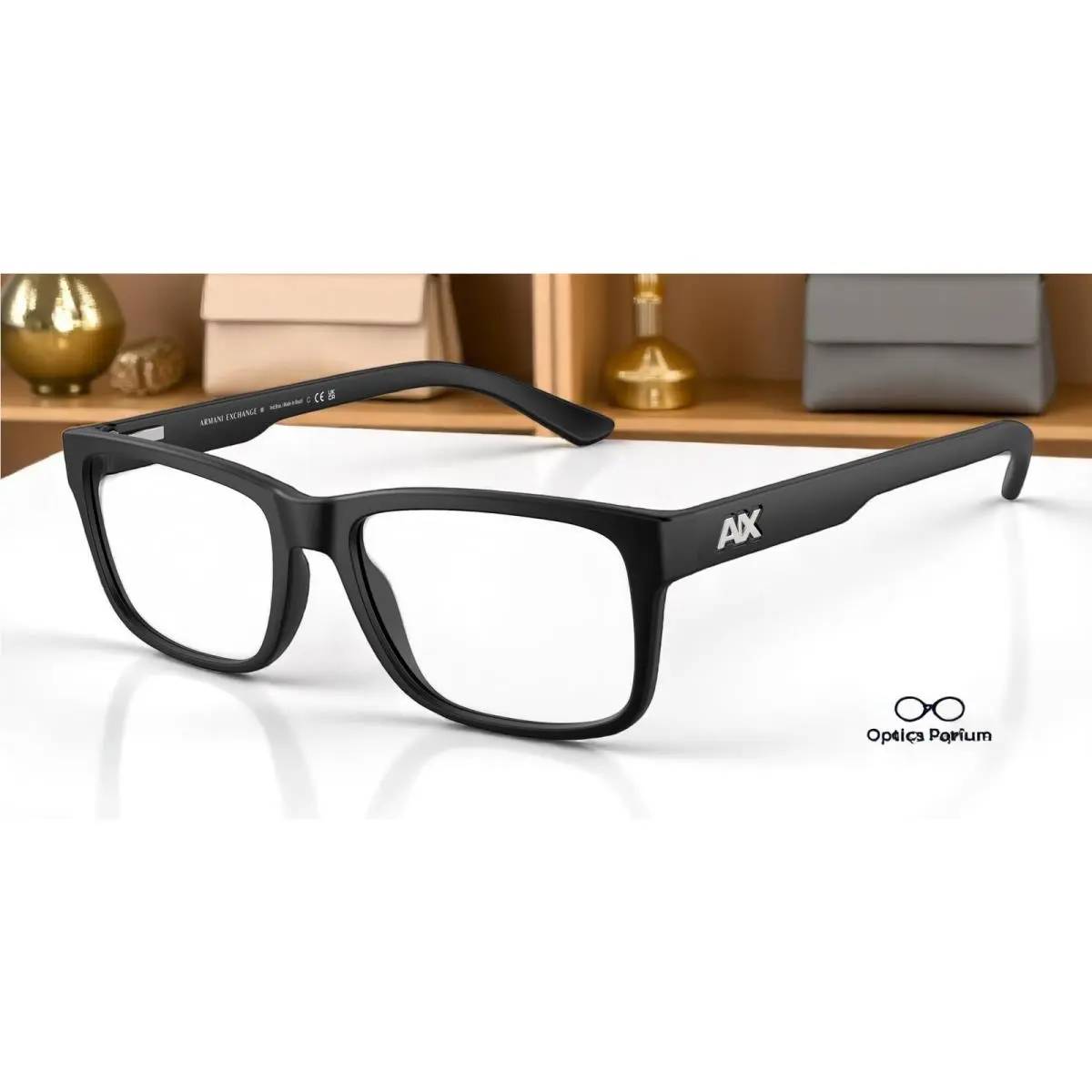 AX3016 8078 Matte Black Demo Lens 53 mm Men`s Eyeglasses by Armani Exchange