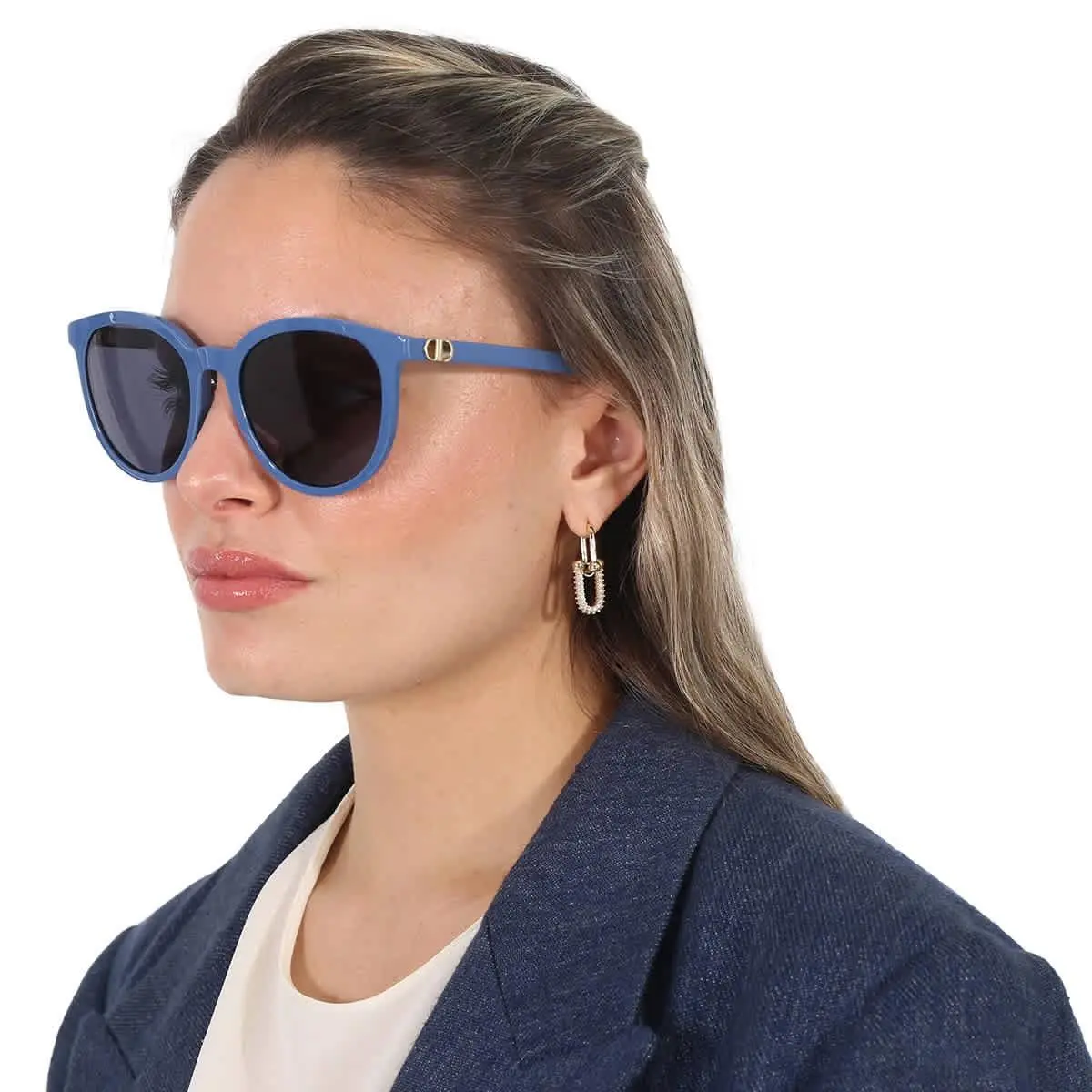 30MONTAIGNE Mini R2F Blue Grey Oval Ladies Sunglasses CD40020F 90V 57 by Dior