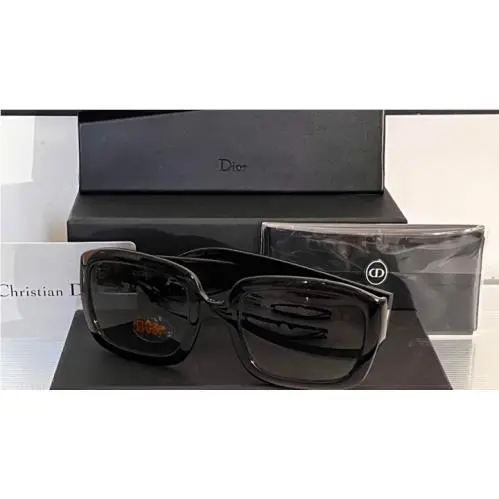 Christian Dior Ddiorf 80790 Square Black Frame Sunglasses 29