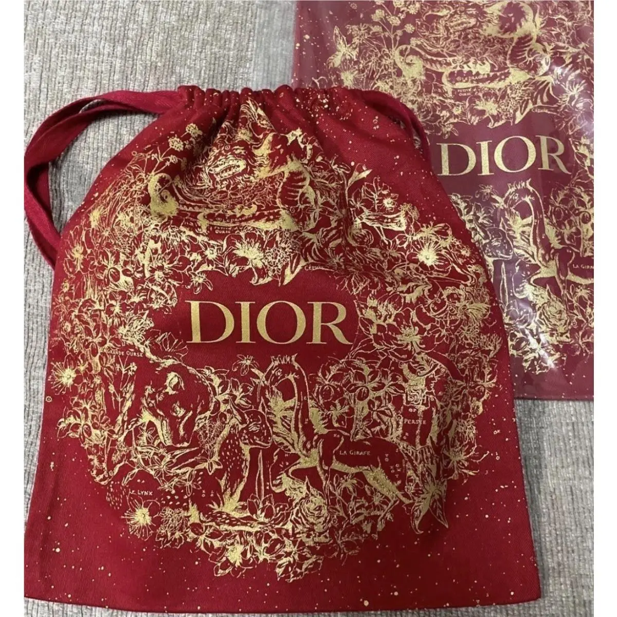 Christian Dior Constellations Red 2023 Chinese Lunar Year Drawstring Bag 2