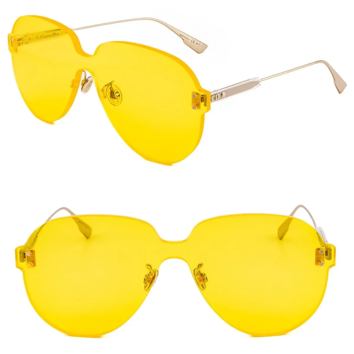 Christian Dior DiorColorQuake3 Yellow Oversized Aviator Sunglasses Color Quake 3