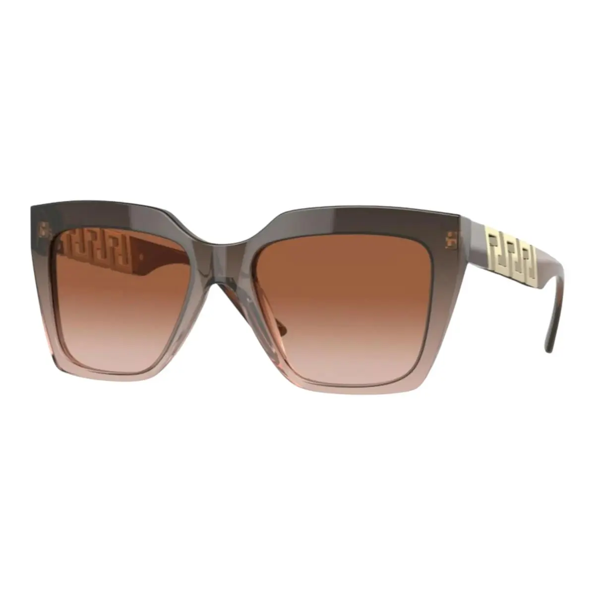 Versace La Greca Sunglasses in Brown Transparent/gradient Beige Women`s